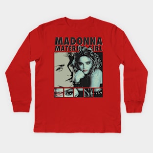 Madonna Material Girl 90s Kids Long Sleeve T-Shirt